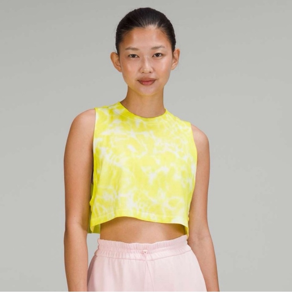 Lululemon All Yours collection cropped tie dye muscle tank
